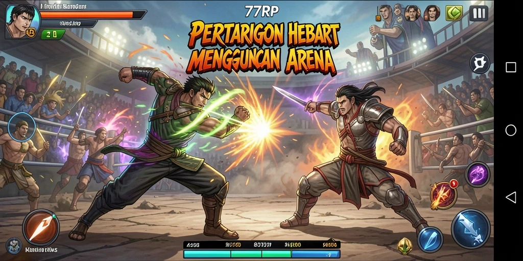 Gameplay 77RP yang menegangkan dalam pertarungan Fighting.