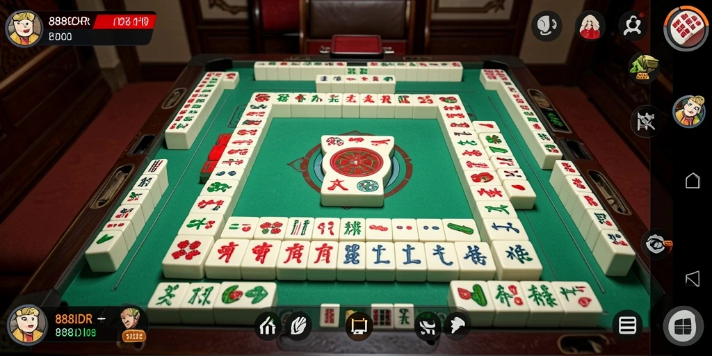 Gameplay seru Mahjong dalam 888IDR yang menantang.