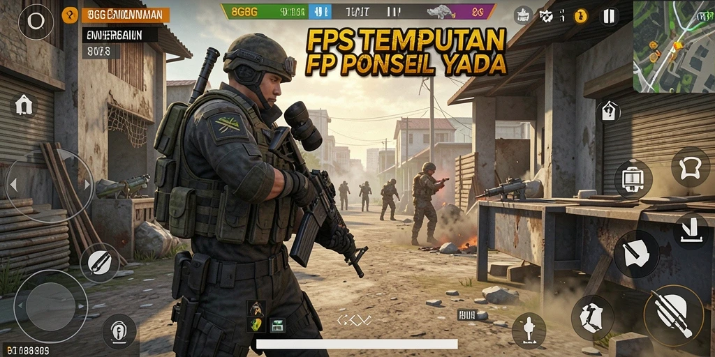 Tampilan mendebarkan dari gameplay FPS di 8G8G yang penuh aksi.