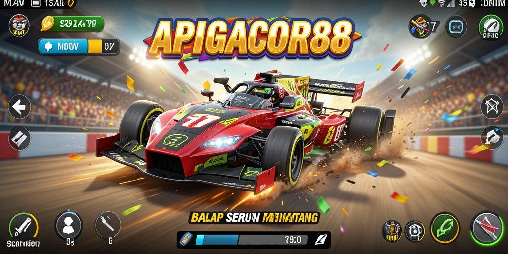 Gameplay APIGACOR88 dengan balapan yang mendebarkan.