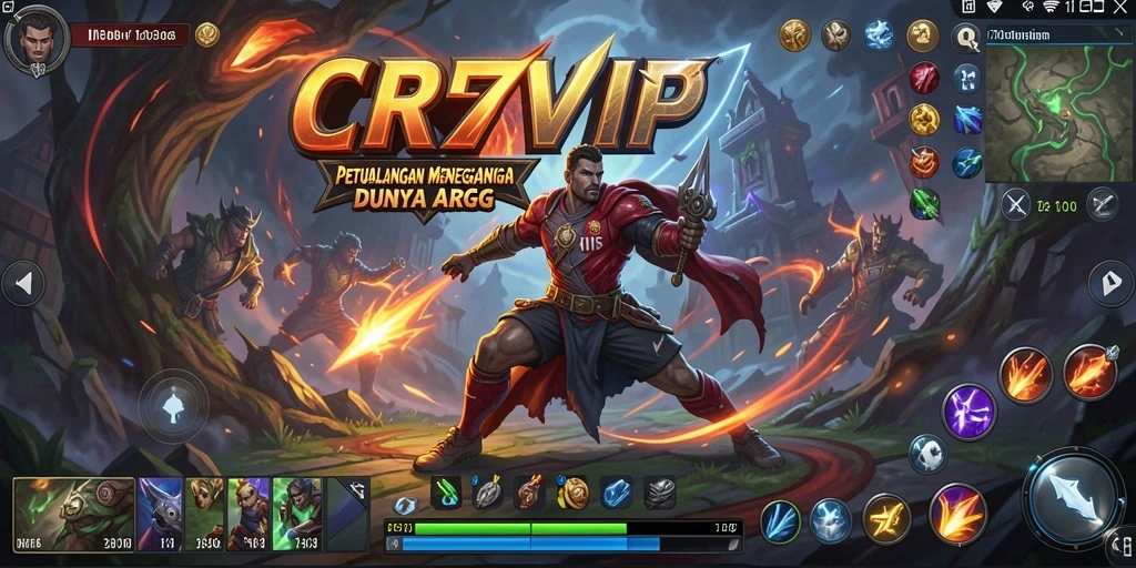 Screenshot gameplay CR7VIP yang menunjukkan aksi pertarungan ARPG yang mendebarkan.
