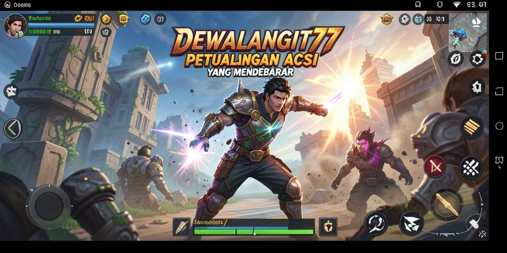 Screenshot yang menggambarkan aksi mendebarkan di DEWALANGIT77.