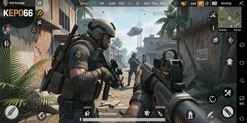 Tampilan menegangkan gameplay KEPO66 dengan aksi tembak-menembak.