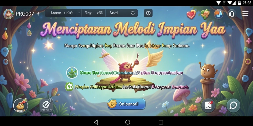Screenshot gameplay PRG007 saat menciptakan lagu dengan berbagai instrumen.