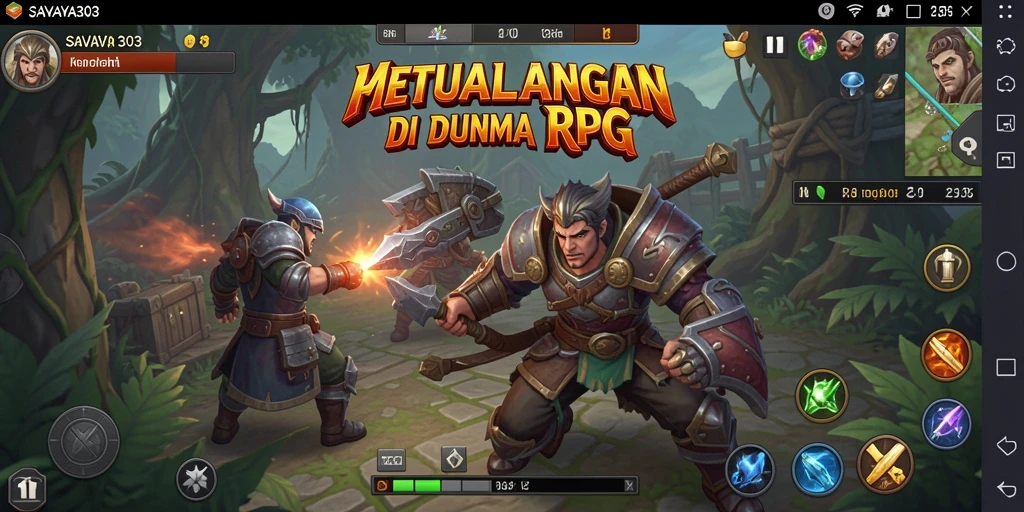 Screenshot gameplay SAVAYA303 menunjukkan aksi pertarungan yang mendebarkan.