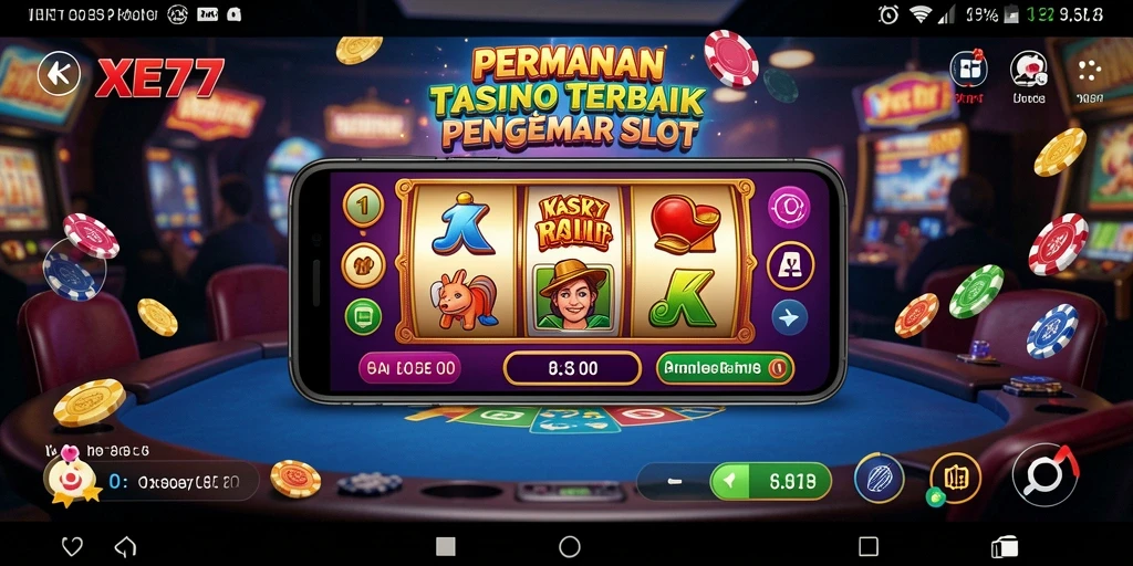 Screenshot gameplay XE77 menampilkan slot yang menghibur dan grafis menarik.